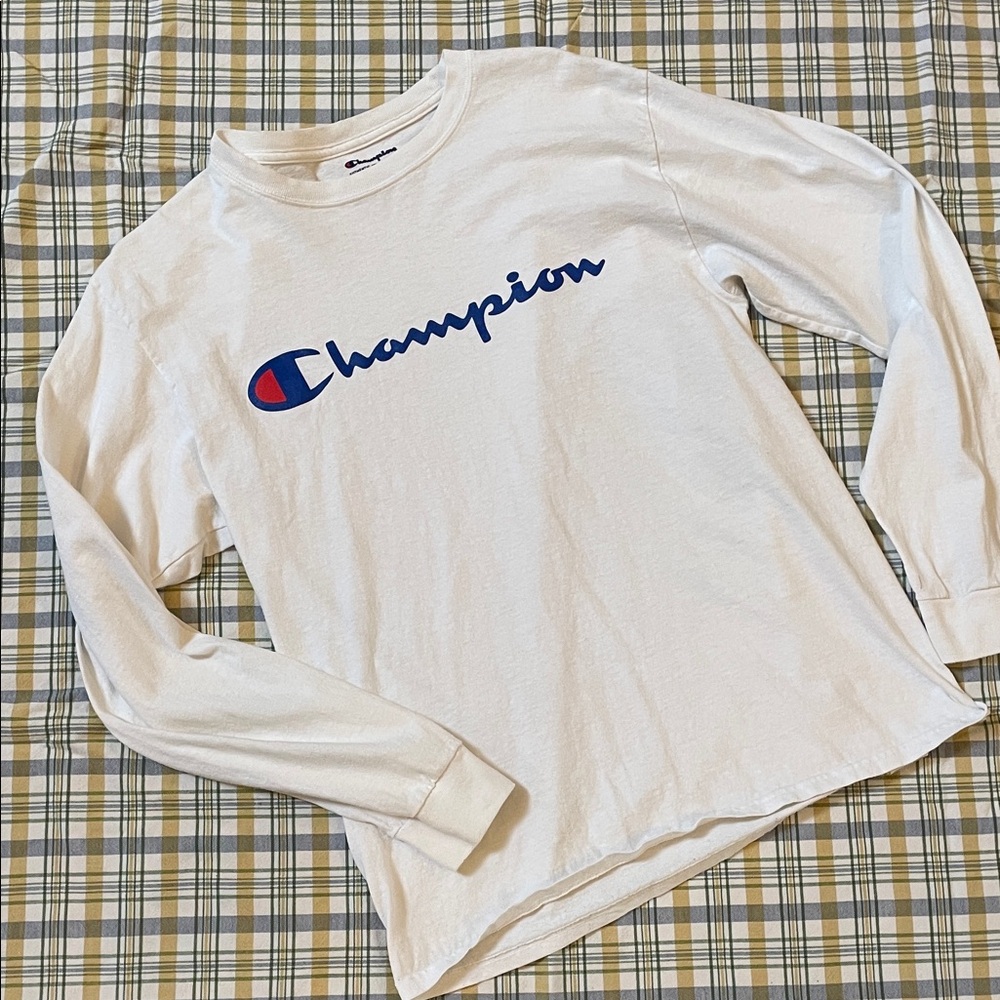 Champion Men’s White Long Sleeve Tee